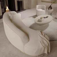 Canapé modulaire incurvé de luxe moderne en tissu, canapé sectionnel avec structure en acier inoxydable et éponge haute densité pour salon