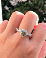 Bague de fiançailles pour femme en argent sterling de luxe, sertie de moissanite verte de qualité supérieure, taille brillant, plaqué or, GRA