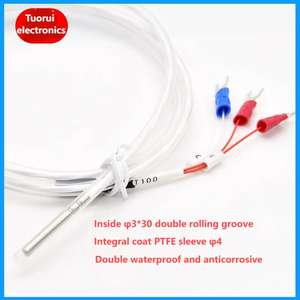 جهاز استشعار درجة الحرارة للحماية من التآكل من التفلون <span class=keywords><strong>PT100</strong></span> PT1000 جهاز استشعار درجة الحرارة خاص للطلاء الحمضي والقلوي-50-42 ° - Product Image 2