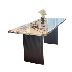 Marble <b>Dining</b> <b>Table</b> And Chairs Rectangle Modern Minimalist Home Furniture Set <b>For</b> <b>Small</b> Apartment Light Luxury Style - Product Image 4