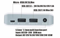 Volpower Power Bank 12v 16.5v 19v 20v 24v 3.5A DC Output Voltage Power Bank untuk microsoft Surface Pro 6 7 Lenovo Asus HP