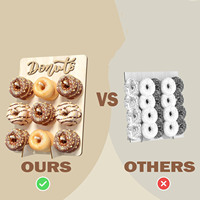 Support à donuts en bois pour 9 donuts, idéal pour les anniversaires, mariages, baby showers, et décorations de fête