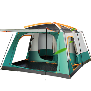 Tente de camping extérieure quatre saisons automatique résistante aux <span class=keywords><strong>UV</strong></span>, imperméable, en Oxford, 1500 mm, pour 4-6 personnes, avec deux chambres et un salon en fibre de verre - Product Image 1