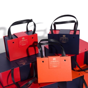 Luxury Portable Paperboard Souvenir Gift <b>Box</b> with Customizable logo and Firm Ribbon Handles - Product Image 5