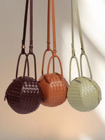 Sac Tendance 2024 produits de livraison directe 2025 portefeuille de créateur de luxe femmes Mini sacs petit sac à main tissé sac cylindrique en cuir Pu