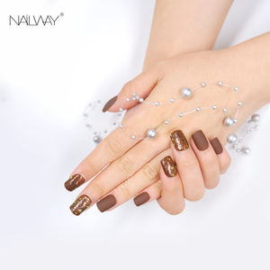 Nailway - 24 <span class=keywords><strong>Uñas</strong></span> <span class=keywords><strong>Postizas</strong></span> Cortas Cuadradas en Color Marrón Mate y Brillante - Product Image 1