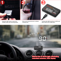 Nuevo diseño X5 Car HUD Projector Head up Display OBD2 EOBD Velocímetro Alarma de exceso de velocidad Pantalla de barra de temperatura del agua
