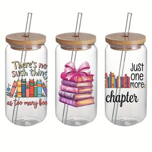 Pegatinas <span class=keywords><strong>de</strong></span> transferencia UV DTF con temática <span class=keywords><strong>de</strong></span> libros divertidos, impermeables, resistentes a los arañazos para frascos <span class=keywords><strong>de</strong></span> vidrio <span class=keywords><strong>de</strong></span> 16oz, proyectos <span class=keywords><strong>de</strong></span> bricolaje, citas, libro <span class=keywords><strong>de</strong></span> <span class=keywords><strong>chatarra</strong></span> Floral - Product Image 3