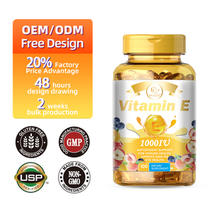 Cápsulas de Vitamina <span class=keywords><strong>E</strong></span> 1000 UI para Aclarar la Piel y Antienvejecimiento - Mejora el pH de la Piel, Aumenta la Antioxidación, Apoyo para los Ojos y el Sistema Inmunitario - Product Image 1