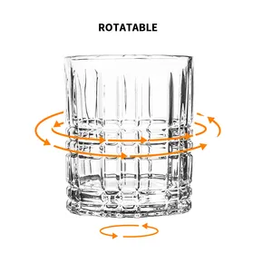 I più venduti venditori campione gratuito all'ingrosso di cristallo rotante rotante fondo spesso Whisky Whisky bicchieri di vetro Set