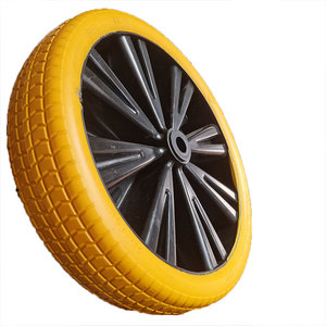 <span class=keywords><strong>Roue</strong></span> de <span class=keywords><strong>brouette</strong></span> sans air PU 4.80/4.00-8 <span class=keywords><strong>roue</strong></span> en caoutchouc massif avec jante en plastique - Product Image 1