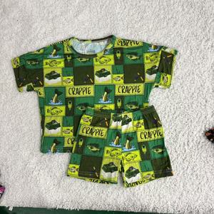 Nuovo Stile <span class=keywords><strong>Abbigliamento</strong></span> Estivo per Bambini in Bambù, Top Largo con Maniche a Goccia e Stampa Integrale, Set 2 Pezzi per Bambini e Bambine - Product Image 4