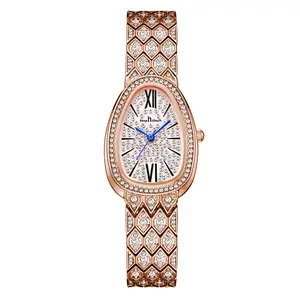 Snake-shaped luxury diamond-studded ladies fashion waterproof watch