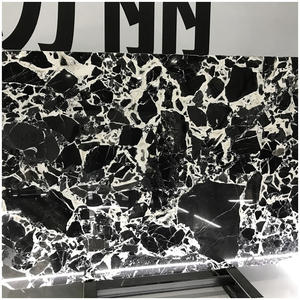 Dalles de <span class=keywords><strong>marbre</strong></span> noir Grand Antique Napoléon à veines blanches de luxe pour comptoirs flottants et revêtements muraux décoratifs - Product Image 5