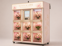 Distributeur automatique de bouquets de fleurs fraîches en métal ZX pour l'extérieur avec refroidissement par absorption et options de paiement multiples