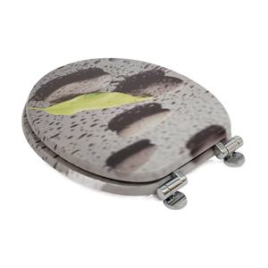 Tapa de inodoro redonda moderna de cierre lento para baño, de madera MDF con bisagras de aleación de zinc, 1 año de garantía, ¡Gran oferta en Europa! - Product Image 4