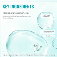 Sérum à l'acide hyaluronique ETRUN ALISA en marque propre pour le visage, hydrate en profondeur pour estomper les ridules, booste l'hydratation de la peau