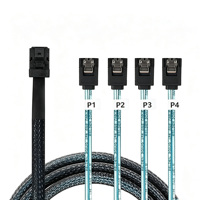 MINISAS kabel Hard Drive penyimpanan, kecepatan tinggi HD SFF-8643 ke 4x SATA Internal Server untuk aplikasi elektronik