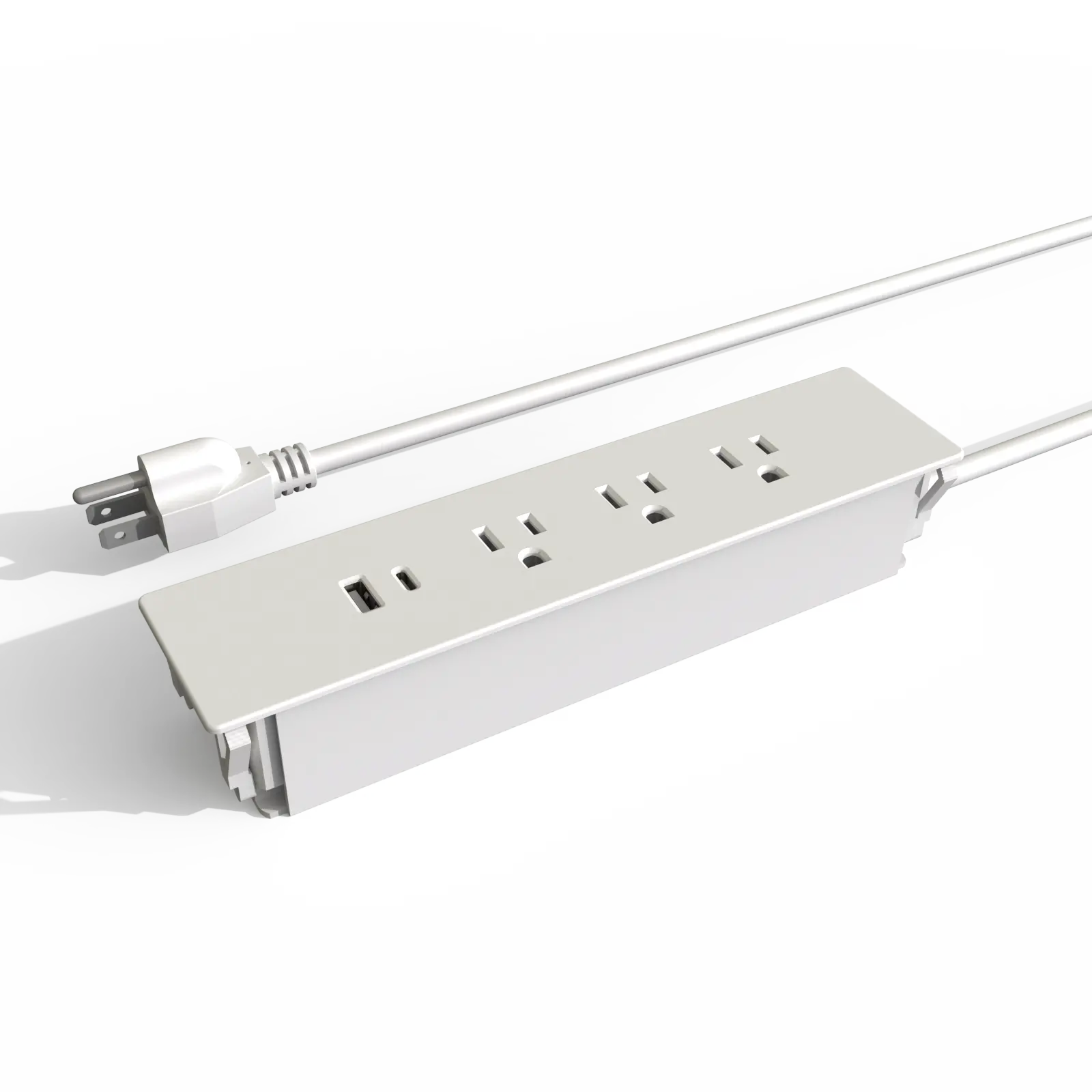 UL listed Conference Hidden Socket Recessed Power Strip Flat Plug, Furniture Aluminum in Desk Outlet with USB Ports