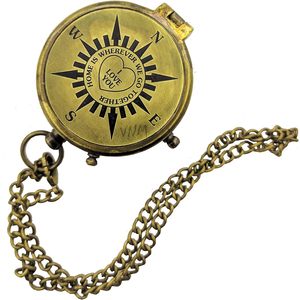 Brújula Náutica Vintage de Latón ALFA NAUTICAL, Grabada con la Frase 'I Love You', Regalo para el Hogar, para Ir a Dónde Queramos, para Acampar, Aventura, Portátil - Product Image 3