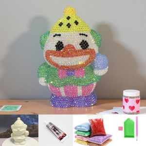 Nuevo Diseño, Divertido Kit de Manualidades de Diamantes DIY con Forma de Payaso, Caja de Monedas, para Niños, Kit de Punto de Cruz con Diamantes, Manualidades con Cristales de Estrás - Product Image 6