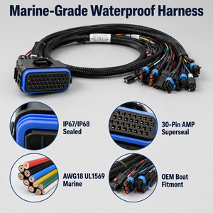 Faisceau de câblage marin étanche Solvet KET MG630 24 broches AWG20 UL1015 IP68 avec conducteur en cuivre CE pour Yamaha Waverunner - Product Image 3