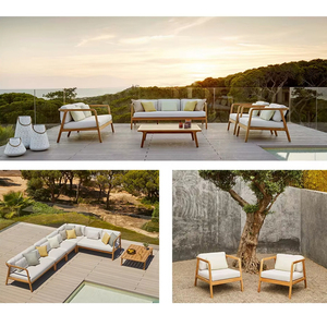 Ensemble de salon de jardin en teck pour villa, canapé d'extérieur modulable, mobilier de jardin très demandé - Product Image 4