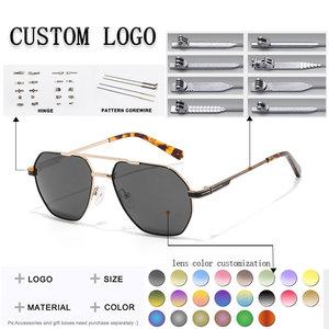 Lunettes de soleil octogonales Avia tor polarisées avec verres TAC, monture en métal, protection UV400, unisexes, pour les voyages, la course à pied et le cyclisme - Product Image 2