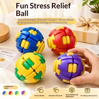 Soepel draaiende drukverlagende plastic knijpbal puzzel speelgoed stressverlichting hersenen stimulerende elastische gyro hands-on plezier