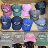 Casquette de baseball en jean délavé avec logo brodé 3D, ajustable, de haute qualité, pour commande personnalisée