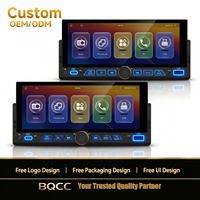 Autoradio multimédia BQCC 6,86 pouces, écran HD, Carplay, lecteur DVD, radio FM AM, Android Auto, format simple DIN, OEM
