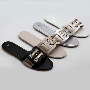 Sandali Casual da <span class=keywords><strong>Donna</strong></span> con Punta Tonda, Suola Piatta <span class=keywords><strong>Incrociata</strong></span>, Tacco Basso, per Uso Esterno, Vendita all'Ingrosso - Product Image 1