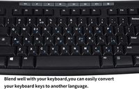 Autocollants de clavier hébreu, matériau ABS imperméable, fond noir, lettres bleues, remplacement du clavier d'ordinateur portable PC