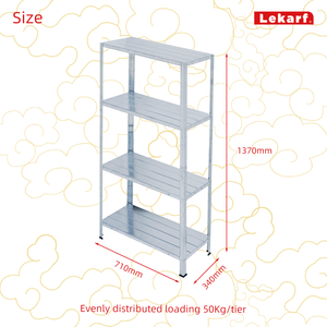 4 Tier Kệ thép mạ kẽm đơn vị tùy chỉnh OEM kim loại kệ cho nhà để xe vườn nhà sử dụng công cụ đồ lặt vặt kệ lưu trữ - Product Image 2