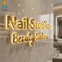 Enseigne personnalisée pour magasin, intérieur/extérieur, lettres 3D en métal, enseigne lumineuse LED pour salon de manucure, logo mural pour magasin, enseigne pour boutique