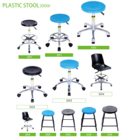Chaise de laboratoire ESD en plastique, tabouret en PP pour écoles, hôpitaux, salles blanches, environnements industriels et lignes de production