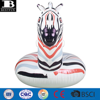 Bouée gonflable zèbre en PVC durable, forme animal, pour adultes, pour piscine et plage, jouet aquatique d'été
