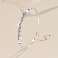 Bracelet ajustable élégant en argent sterling S925 avec moissanite certifiée GRA 0,1 ct*9 VVS1, cadeau de fiançailles pour femme