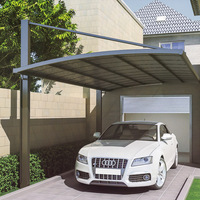 Abri de pluie extérieur robuste en métal aluminium verre Gazebo Tente d'ombrage pour voiture Garages Auvents et abris de voiture