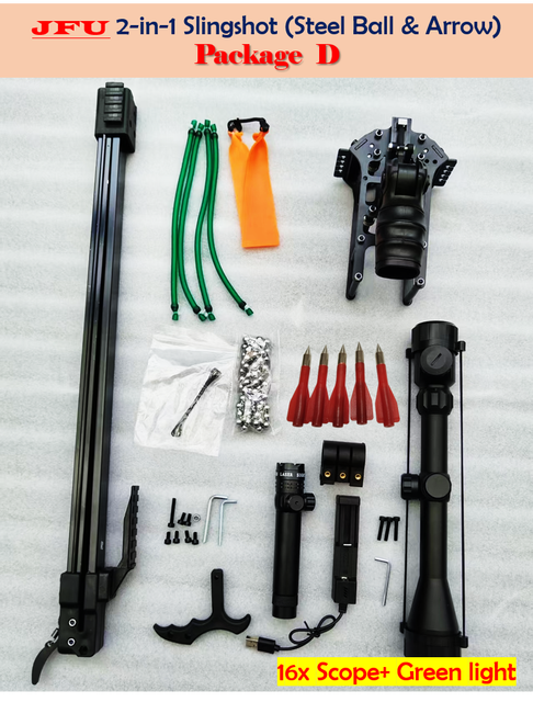 High-Power Adjustable Precision Outdoor Tactical Crossbow for Senior Hunting Survival Camping Slingshot Accessories 16x Scope