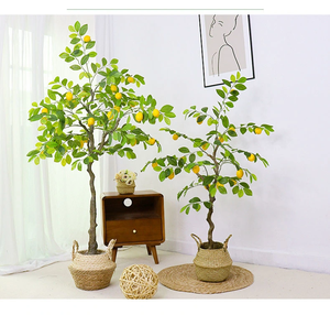 Planta de bonsái en maceta de plástico de imitación, árbol de limón Artificial para decoración de hogar u oficina, aspecto de árbol frutal realista - Product Image 2