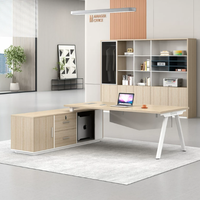 Nouveau bureau de direction en forme de L, moderne et luxueux, table de bureau en bois de haute technologie, écologique et durable pour PDG et dirigeant