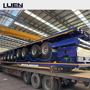 Kualitas tinggi 40ft <span class=keywords><strong>Chassis</strong></span> Flatbed Semi Trailer 4 as roda 50 ton kapasitas untuk Kontainer transportasi - Product Image 6