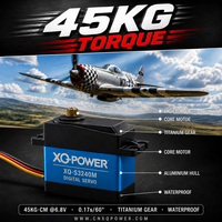 Servomoteur numérique étanche en titane 45KG avec moteur à noyau, coque intermédiaire en aluminium, 0.17s 6.8V pour voiture RC et avion RC XQ-POWER XQ-S3240M
