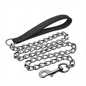 Laisse de promenade pour chiens et chats - 5 pieds de long - Noir - Product Image 1