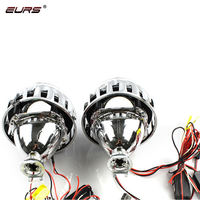 Nouveau projecteur bi-xénon 2,5 pouces avec double anneau lumineux (Angel Eye) et anneau lumineux diabolique (Devil Eye) blanc, rouge, bleu, pour lentille bi-faisce, 12V 2400lm, en aluminium moulé sous pression