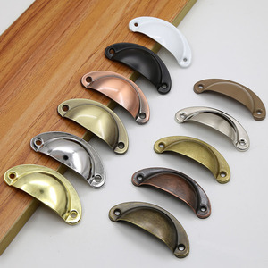 Retro Metal Kitchen Drawer Cabinet <strong>Door</strong> Handle Cupboard <strong>Door</strong> Furniture Antique Cup Pull Shell Vintage Cabinet <strong>Knob</strong> Drawer Handle - Product Image 2