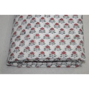 Hand Block Printed Cotton Fabric Wholesale Lightweight Cotton Fabric Indian Handmade Floral Dress Making Fabric for Girls - Product Image 4