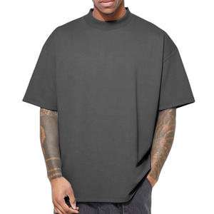 T-shirts vierges à manches courtes pour hommes en vrac à la mode T-shirts imprimés personnalisés poids lourd 100% coton Overseize pour hommes - Product Image 1