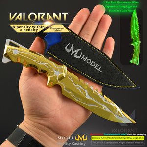 VALORANT-Poignard de châtiment divin, modèle de restauration en cuir doré de 22cm, artefact tactique, artisanat de collection, 2.0 Karambit - Product Image 4